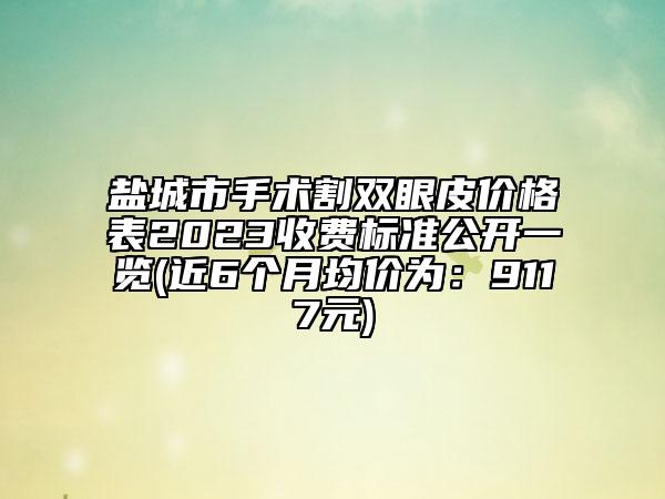 盐城市手术割双眼皮价格表2023收费标准公开一览(近6个月均价为：9117元)