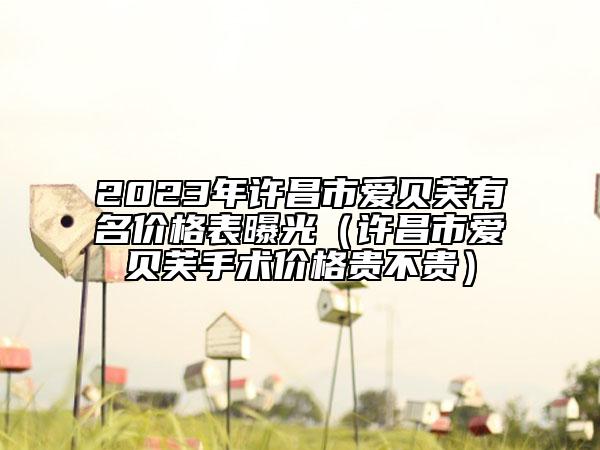 2023年许昌市爱贝芙有名价格表曝光（许昌市爱贝芙手术价格贵不贵）