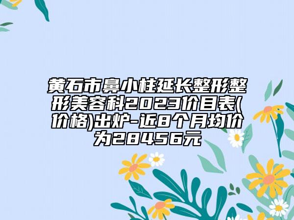 黄石市鼻小柱延长整形整形美容科2023价目表(价格)出炉-近8个月均价为28456元
