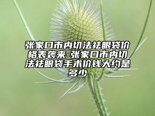 张家口市内切法祛眼袋价格表袭来-张家口市内切法祛眼袋手术价钱大约是多少