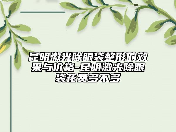 昆明激光除眼袋整形的效果与价格-昆明激光除眼袋花费多不多