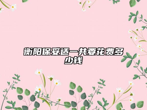 衡阳保妥适一共要花费多少钱
