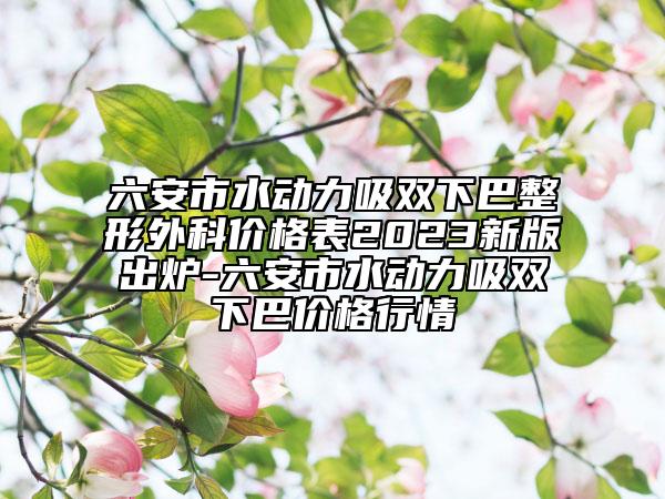 六安市水动力吸双下巴整形外科价格表2023新版出炉-六安市水动力吸双下巴价格行情