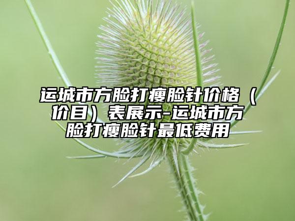 运城市方脸打瘦脸针价格（价目）表展示-运城市方脸打瘦脸针最低费用