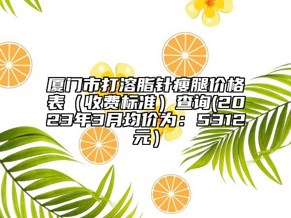 厦门市打溶脂针瘦腿价格表（收费标准）查询(2023年3月均价为：5312元）