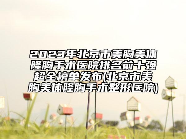2023年北京市美胸美体隆胸手术医院排名前十强超全榜单发布(北京市美胸美体隆胸手术整形医院)