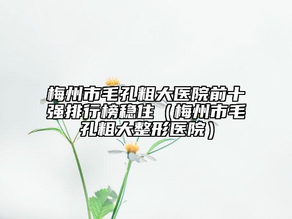 梅州市毛孔粗大医院前十强排行榜稳住（梅州市毛孔粗大整形医院）