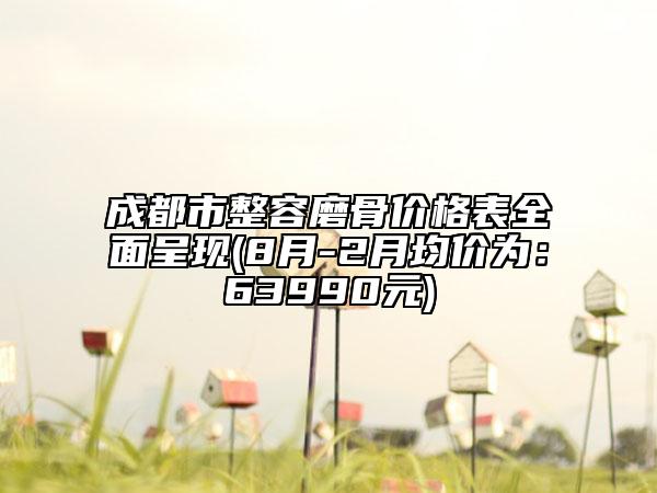 成都市整容磨骨价格表全面呈现(8月-2月均价为：63990元)