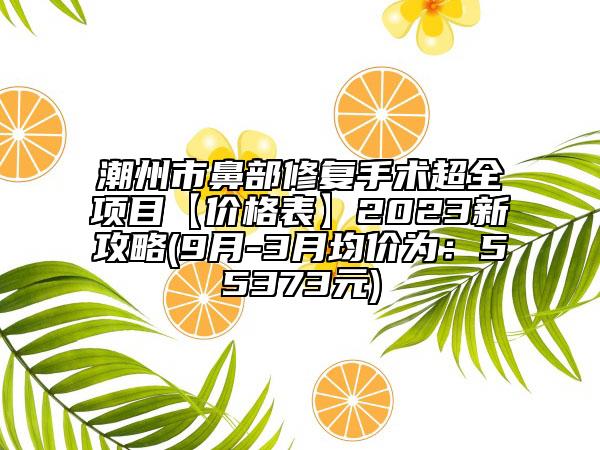潮州市鼻部修复手术超全项目【价格表】2023新攻略(9月-3月均价为：55373元)