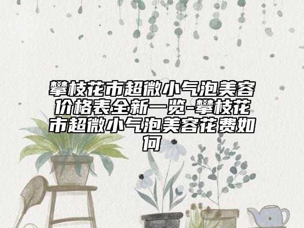 攀枝花市超微小气泡美容价格表全新一览-攀枝花市超微小气泡美容花费如何