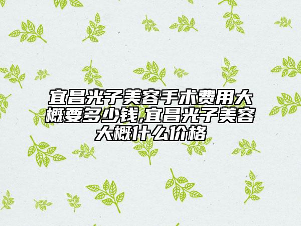 宜昌光子美容手术费用大概要多少钱,宜昌光子美容大概什么价格