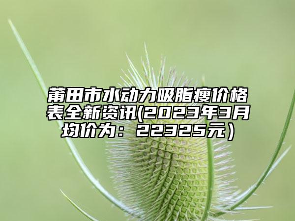 莆田市水动力吸脂瘦价格表全新资讯(2023年3月均价为：22325元）