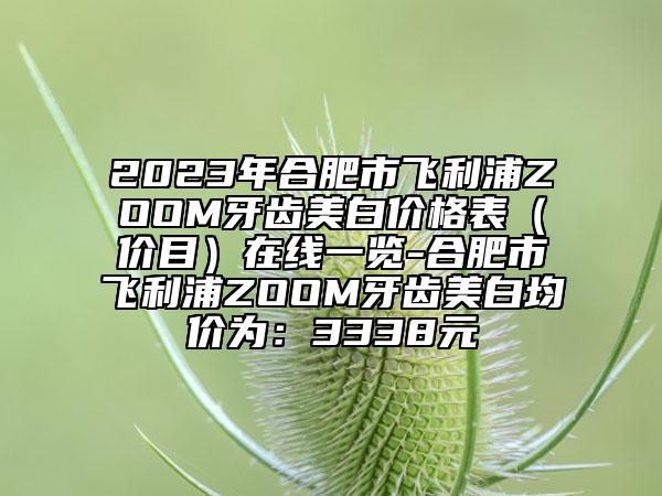 2023年合肥市飞利浦ZOOM牙齿美白价格表（价目）在线一览-合肥市飞利浦ZOOM牙齿美白均价为：3338元