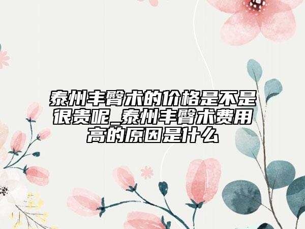泰州丰臀术的价格是不是很贵呢_泰州丰臀术费用高的原因是什么