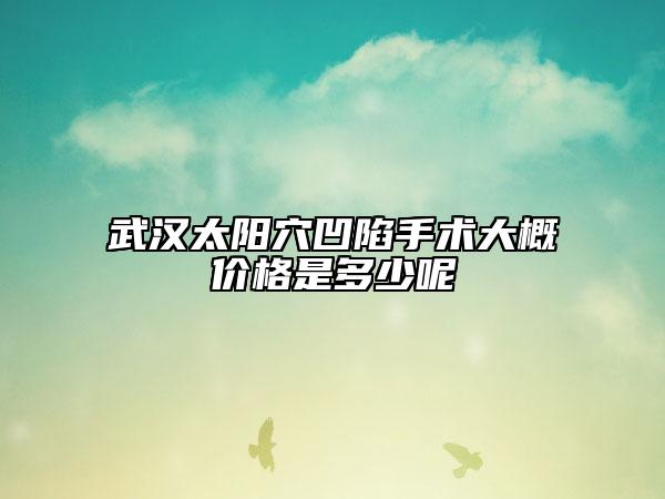 武汉太阳穴凹陷手术大概价格是多少呢