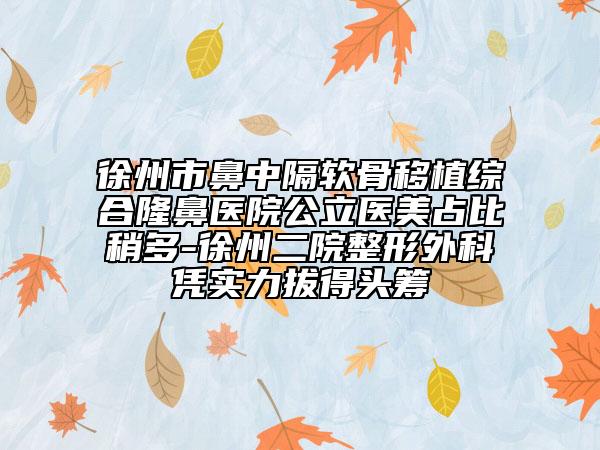 徐州市鼻中隔软骨移植综合隆鼻医院公立医美占比稍多-徐州二院整形外科凭实力拔得头筹