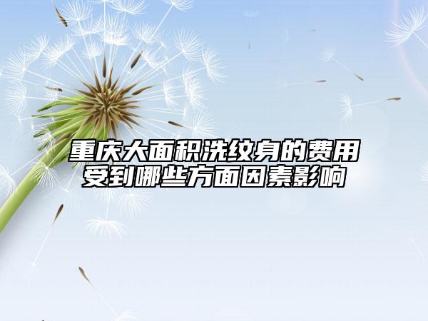 重庆大面积洗纹身的费用受到哪些方面因素影响