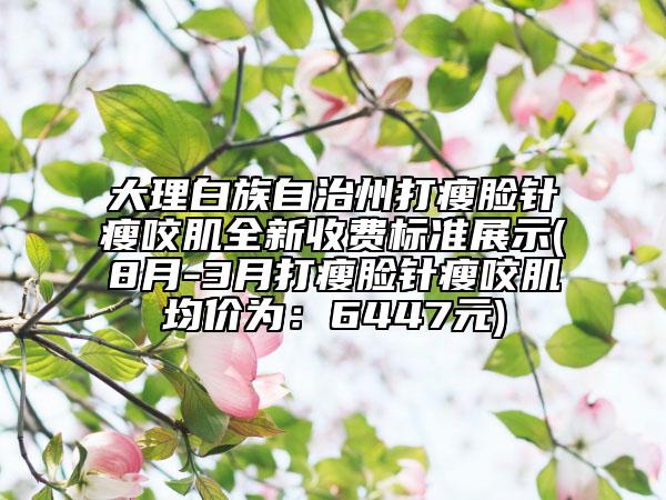 大理白族自治州打瘦脸针瘦咬肌全新收费标准展示(8月-3月打瘦脸针瘦咬肌均价为：6447元)