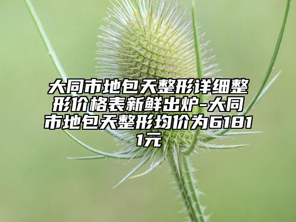 大同市地包天整形详细整形价格表新鲜出炉-大同市地包天整形均价为61811元