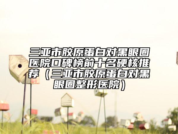 三亚市胶原蛋白对黑眼圈医院口碑榜前十名硬核推荐（三亚市胶原蛋白对黑眼圈整形医院）