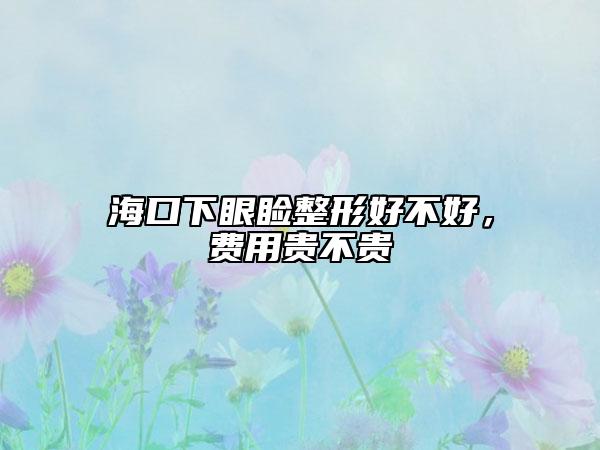 海口下眼睑整形好不好，费用贵不贵