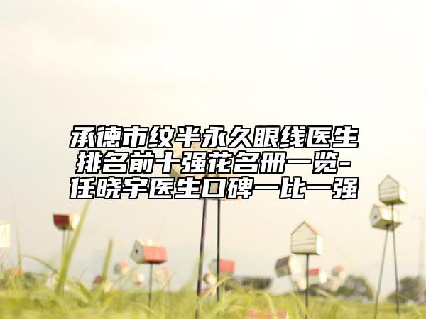 承德市纹半永久眼线医生排名前十强花名册一览-任晓宇医生口碑一比一强