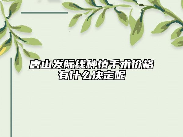 唐山发际线种植手术价格有什么决定呢