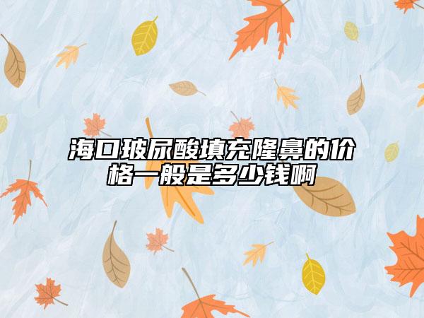 海口玻尿酸填充隆鼻的价格一般是多少钱啊
