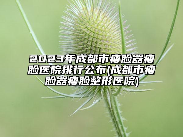 2023年成都市瘦脸器瘦脸医院排行公布(成都市瘦脸器瘦脸整形医院)