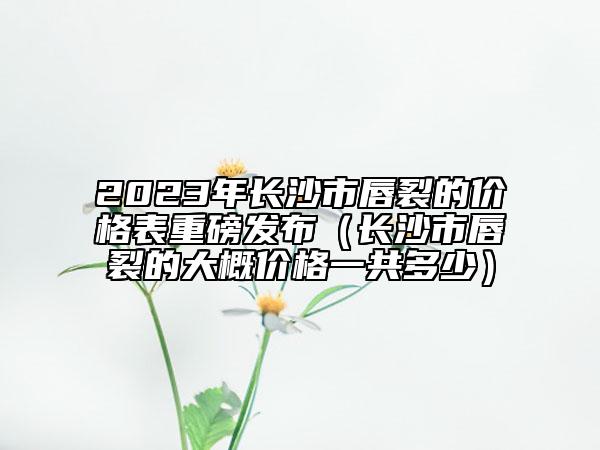 2023年长沙市唇裂的价格表重磅发布（长沙市唇裂的大概价格一共多少）