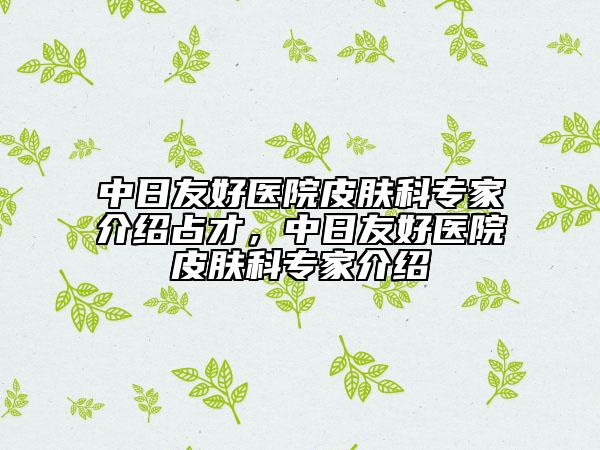 中日友好医院皮肤科专家介绍占才，中日友好医院皮肤科专家介绍