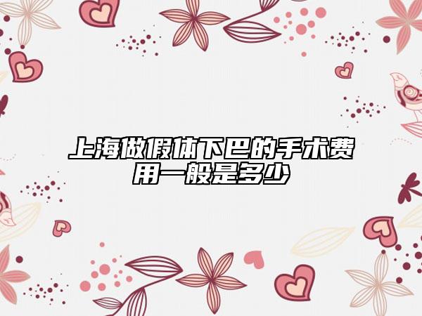 上海做假体下巴的手术费用一般是多少
