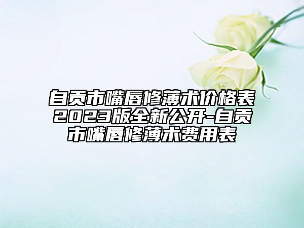 自贡市嘴唇修薄术价格表2023版全新公开-自贡市嘴唇修薄术费用表