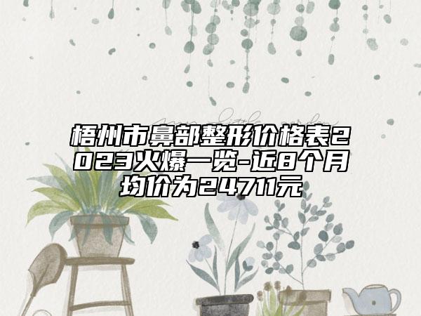 梧州市鼻部整形价格表2023火爆一览-近8个月均价为24711元