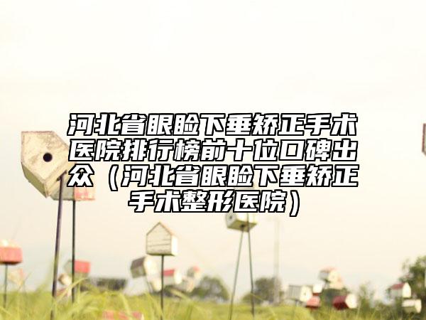 河北省眼睑下垂矫正手术医院排行榜前十位口碑出众（河北省眼睑下垂矫正手术整形医院）