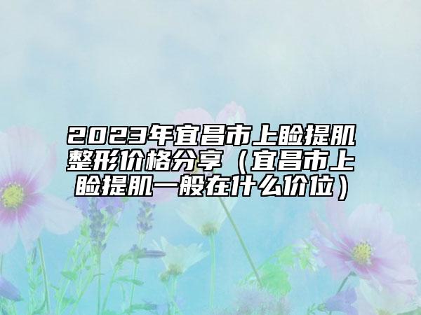 2023年宜昌市上睑提肌整形价格分享（宜昌市上睑提肌一般在什么价位）