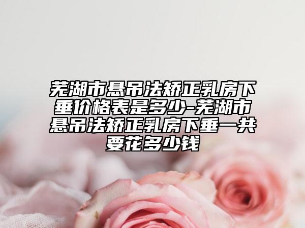 芜湖市悬吊法矫正乳房下垂价格表是多少-芜湖市悬吊法矫正乳房下垂一共要花多少钱