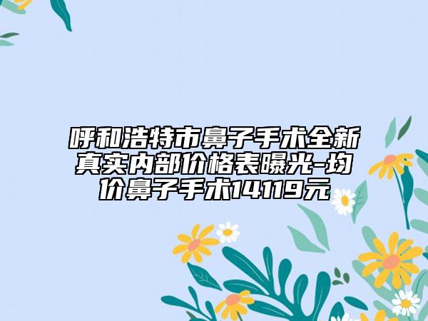呼和浩特市鼻子手术全新真实内部价格表曝光-均价鼻子手术14119元
