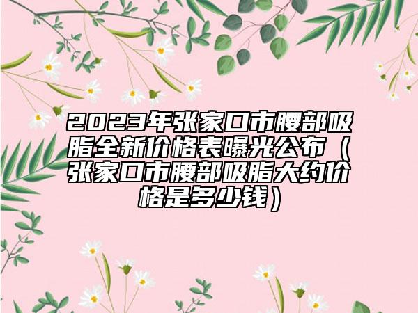 2023年张家口市腰部吸脂全新价格表曝光公布（张家口市腰部吸脂大约价格是多少钱）