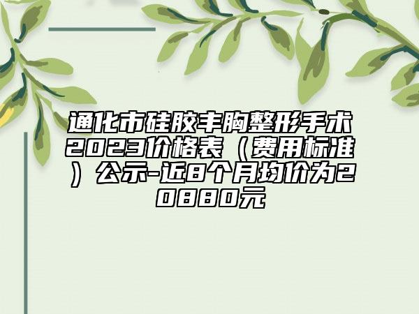 通化市硅胶丰胸整形手术2023价格表（费用标准）公示-近8个月均价为20880元