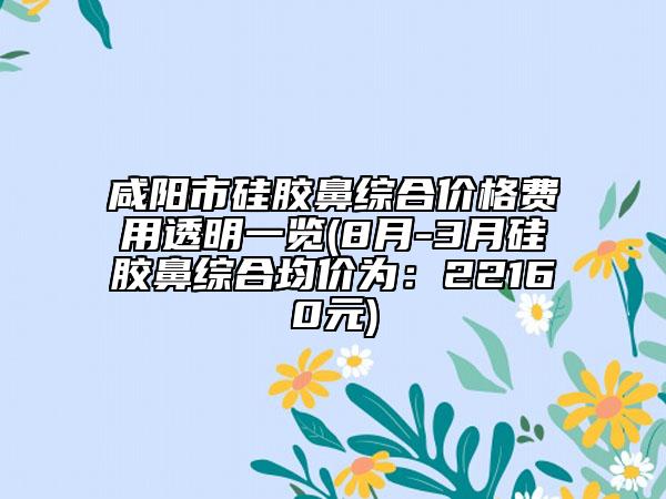 咸阳市硅胶鼻综合价格费用透明一览(8月-3月硅胶鼻综合均价为：22160元)