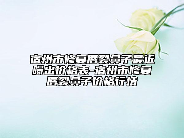 宿州市修复唇裂鼻子最近曝出价格表-宿州市修复唇裂鼻子价格行情