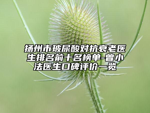 扬州市玻尿酸对抗衰老医生排名前十名榜单-曾小法医生口碑评价一览