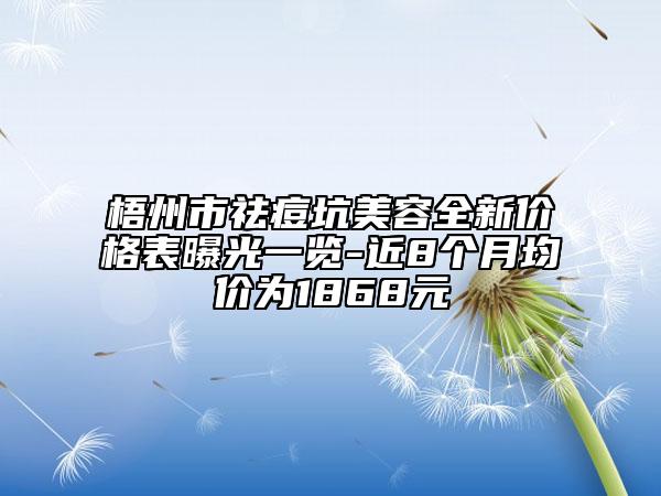 梧州市祛痘坑美容全新价格表曝光一览-近8个月均价为1868元