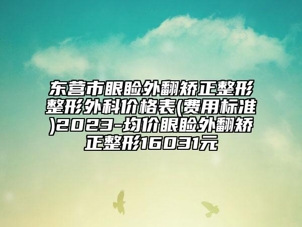 东营市眼睑外翻矫正整形整形外科价格表(费用标准)2023-均价眼睑外翻矫正整形16031元