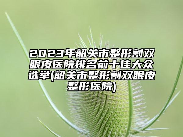 2023年韶关市整形割双眼皮医院排名前十佳大众选举(韶关市整形割双眼皮整形医院)