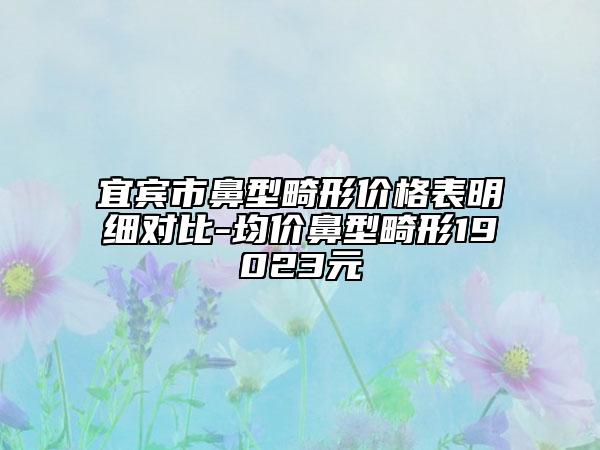 宜宾市鼻型畸形价格表明细对比-均价鼻型畸形19023元