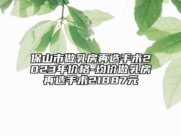 保山市做乳房再造手术2023年价格-均价做乳房再造手术21887元