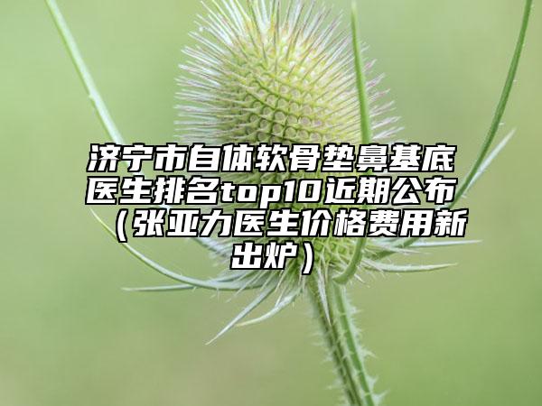 济宁市自体软骨垫鼻基底医生排名top10近期公布（张亚力医生价格费用新出炉）