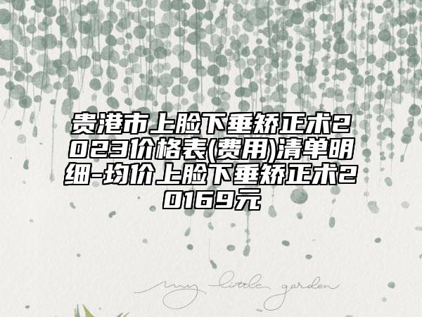 贵港市上脸下垂矫正术2023价格表(费用)清单明细-均价上脸下垂矫正术20169元